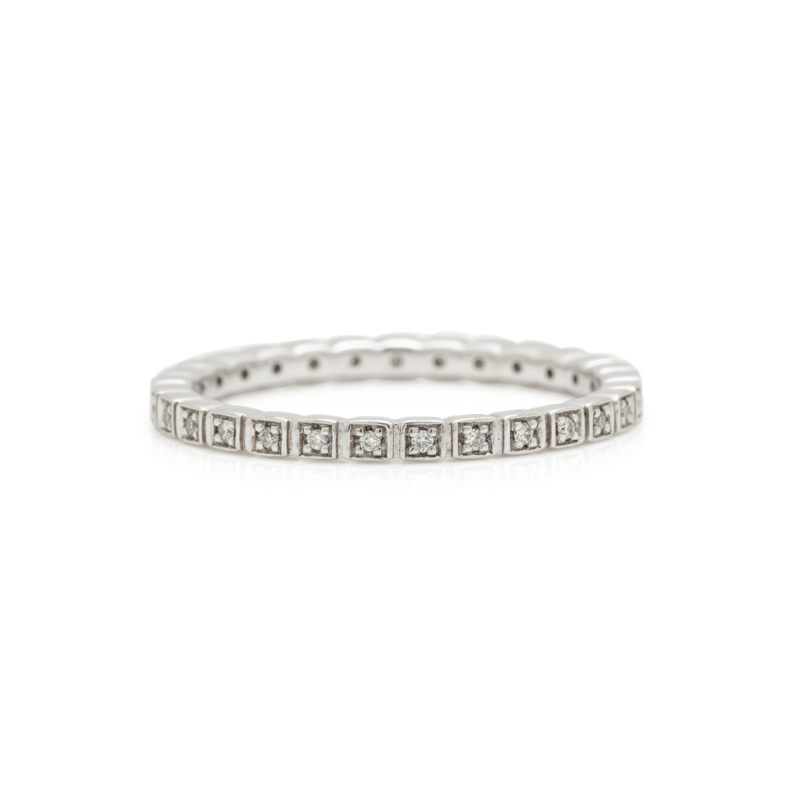 ANNA SHEFFIELD, WHITE GOLD AND DIAMOND 'WHEAT' BAND RING