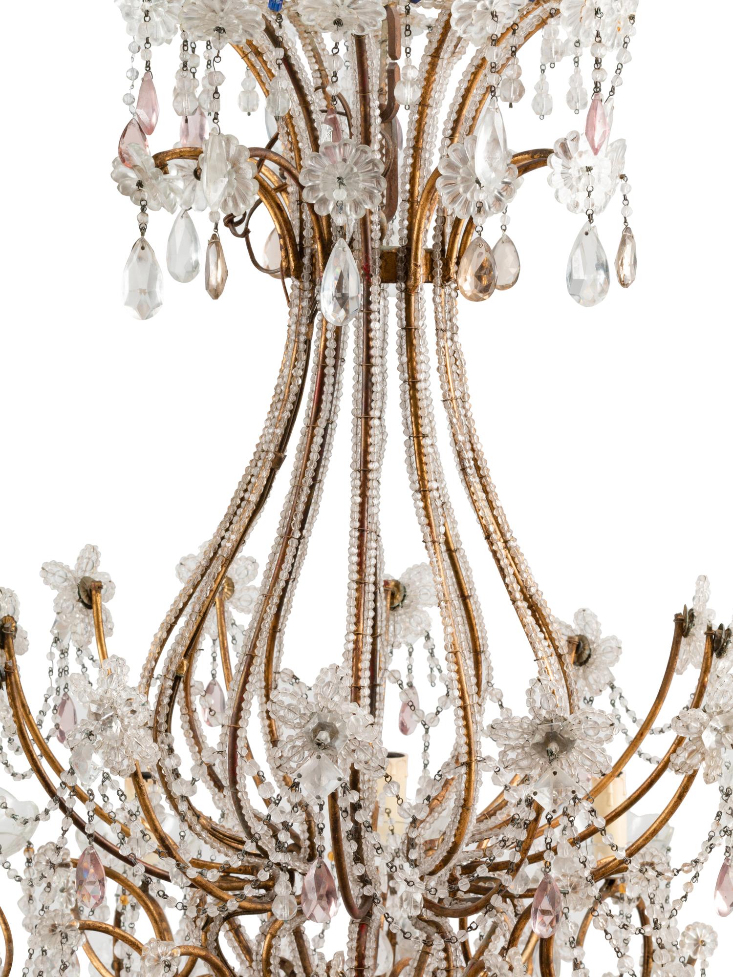 An Italian Beaded Twelve-Light Chandelier