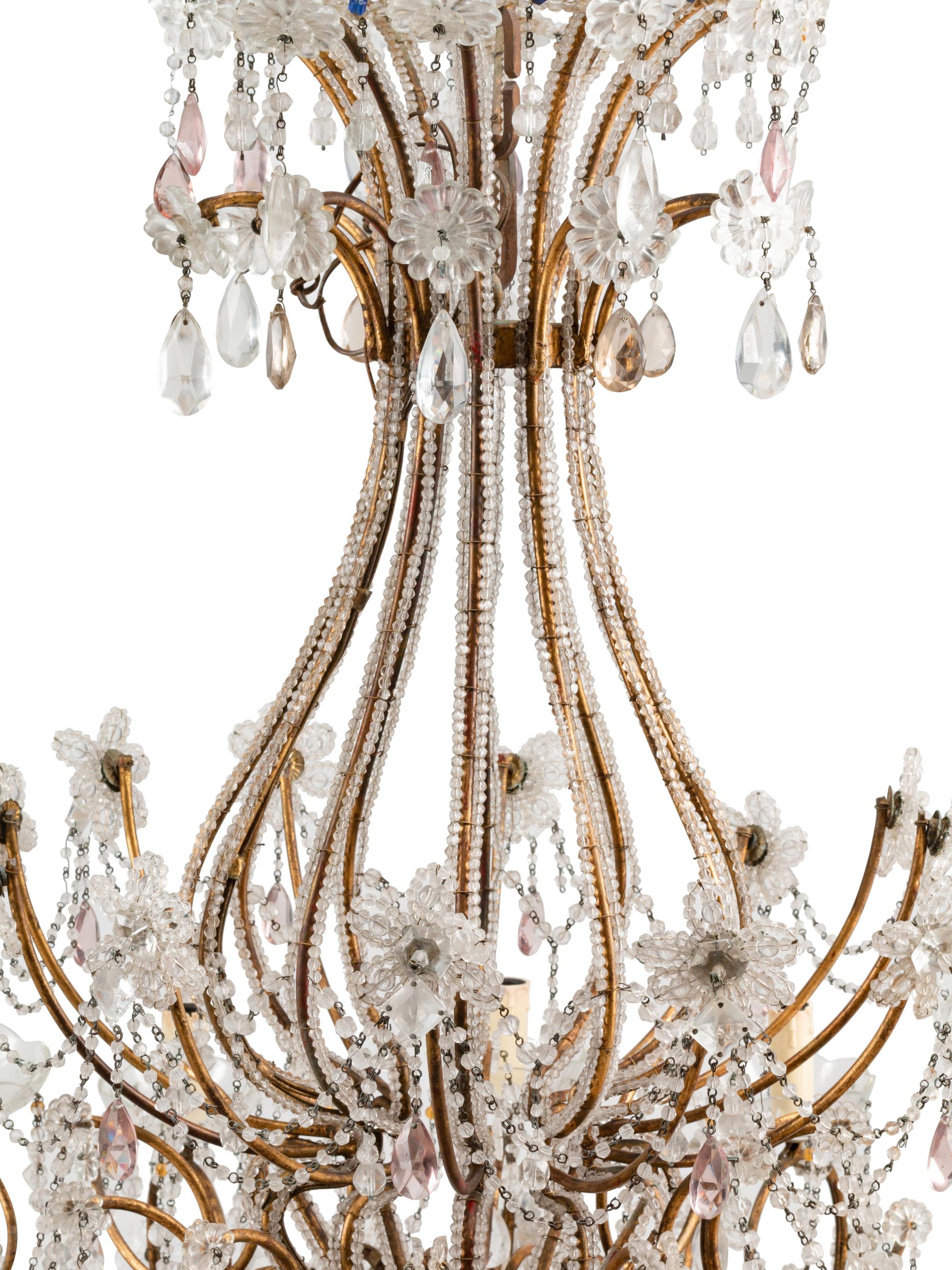 An Italian Beaded Twelve-Light Chandelier