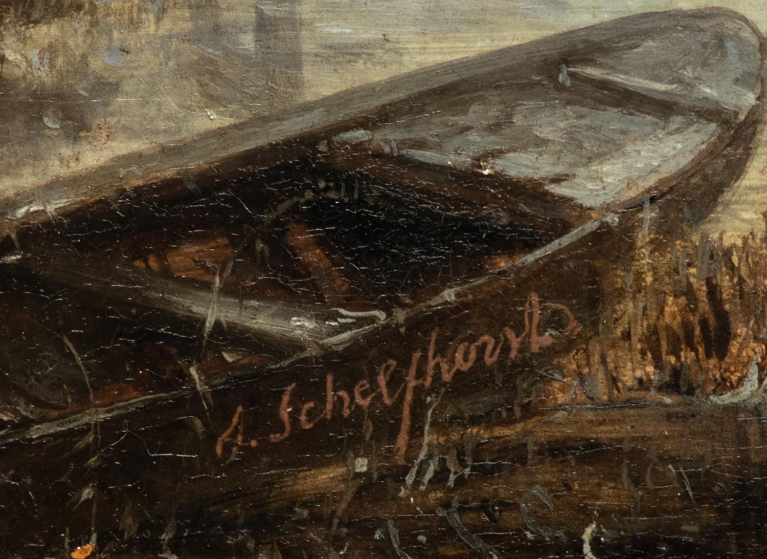 Ice Skaters and a koek-en-zopie on a Frozen River