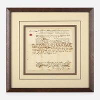 [Declaration of Independence] [Massachusetts] Paine, Robert Treat Partially-Printed Document, signed