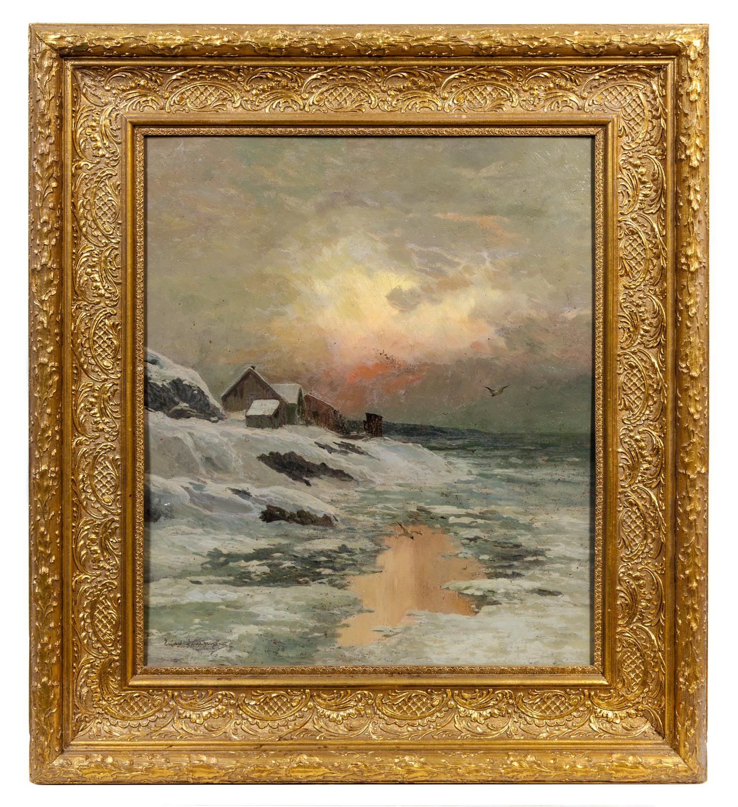 Ludvig Skramstad, (Norway, 1855-1912), Winterscape