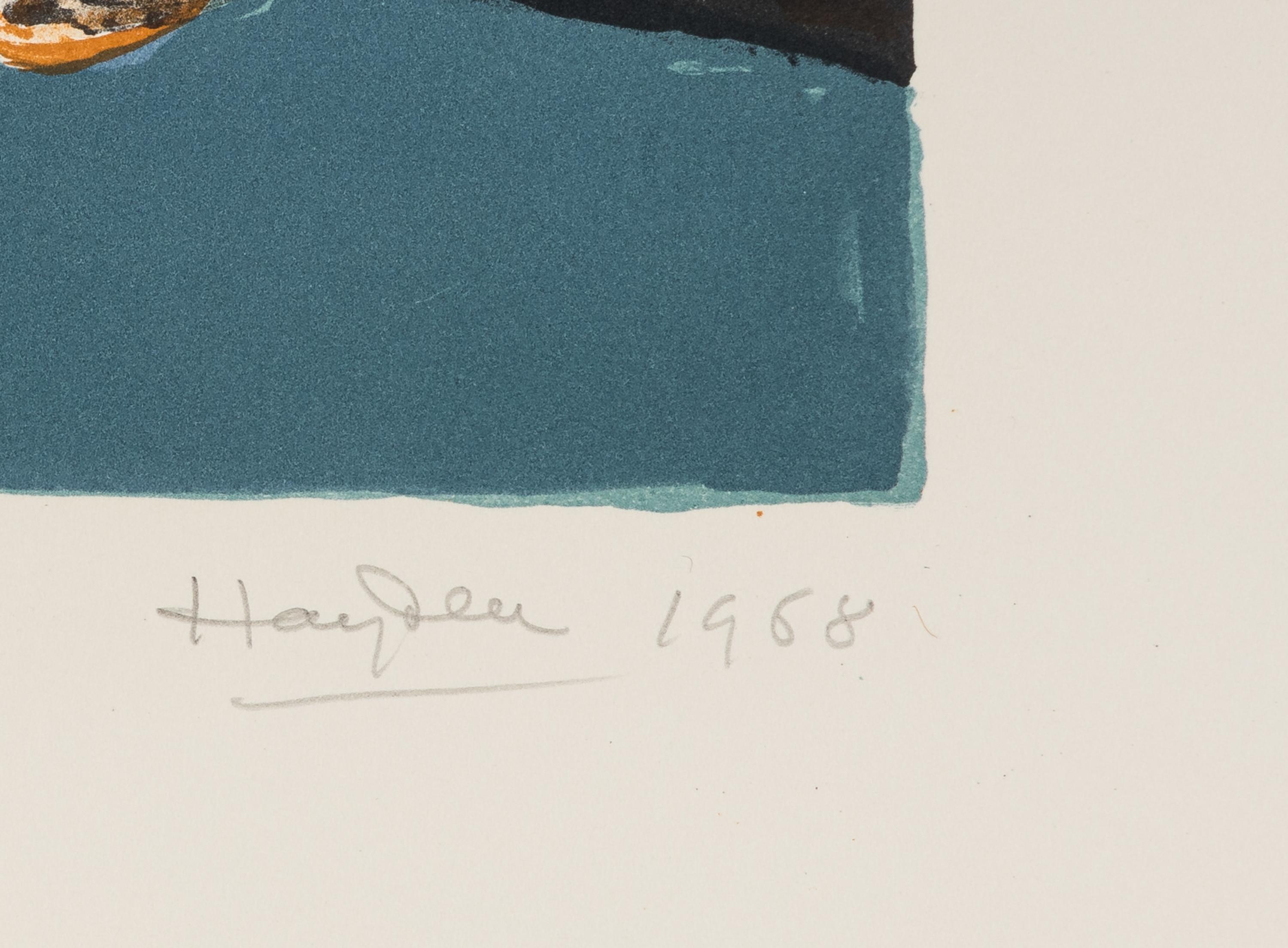 A Group of Four Prints (Bouteille et Fruits; Paysage Vert; Thiere Rouge Et Bleu; La Colline Rouge) , 1968
