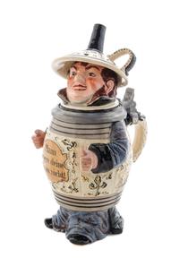 A German Pewter Mounted Character Stein Height 9 1/2 inches. — 19TH/20TH CENTURY