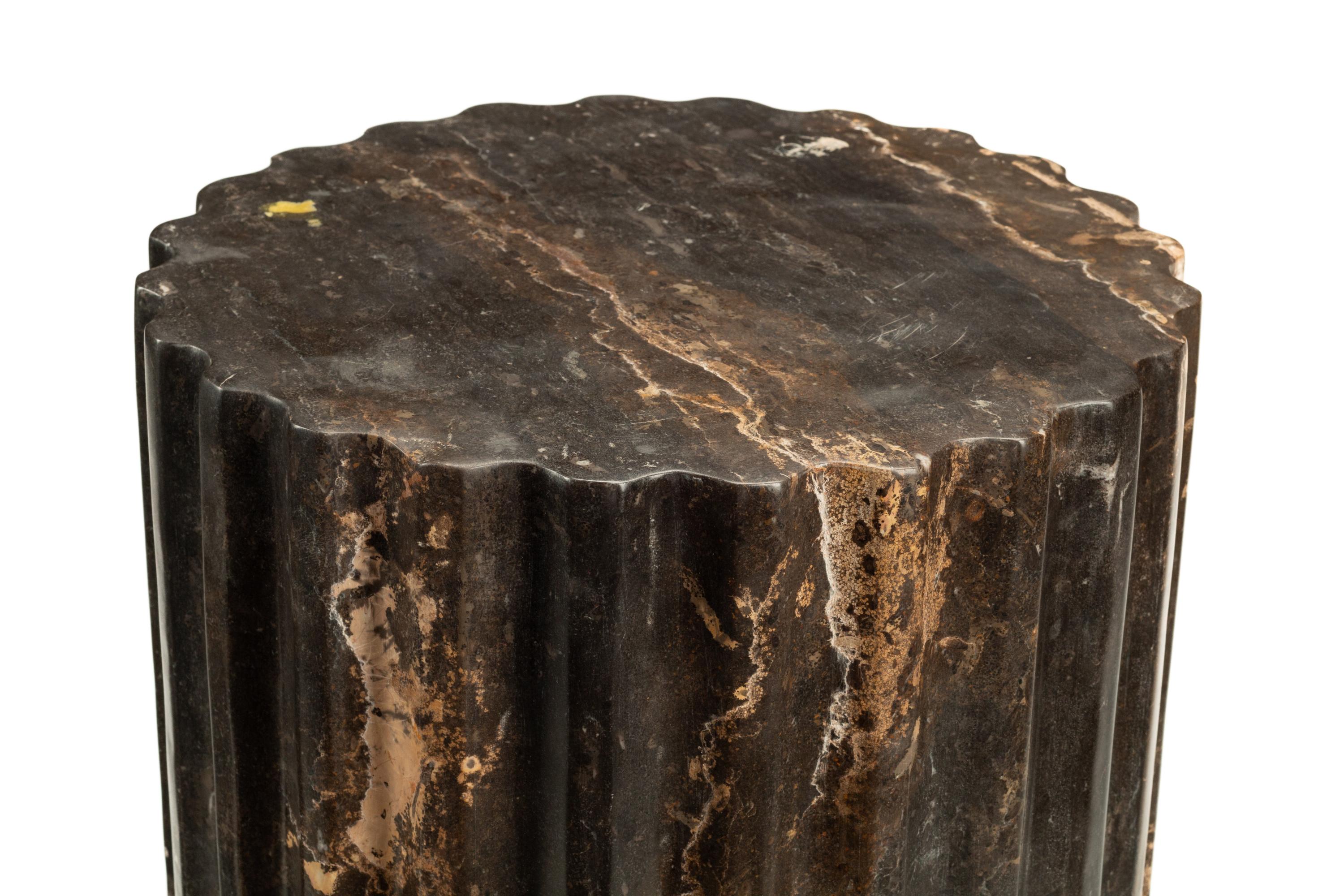 A Pair of Bronze Mounted Marble Pedestals