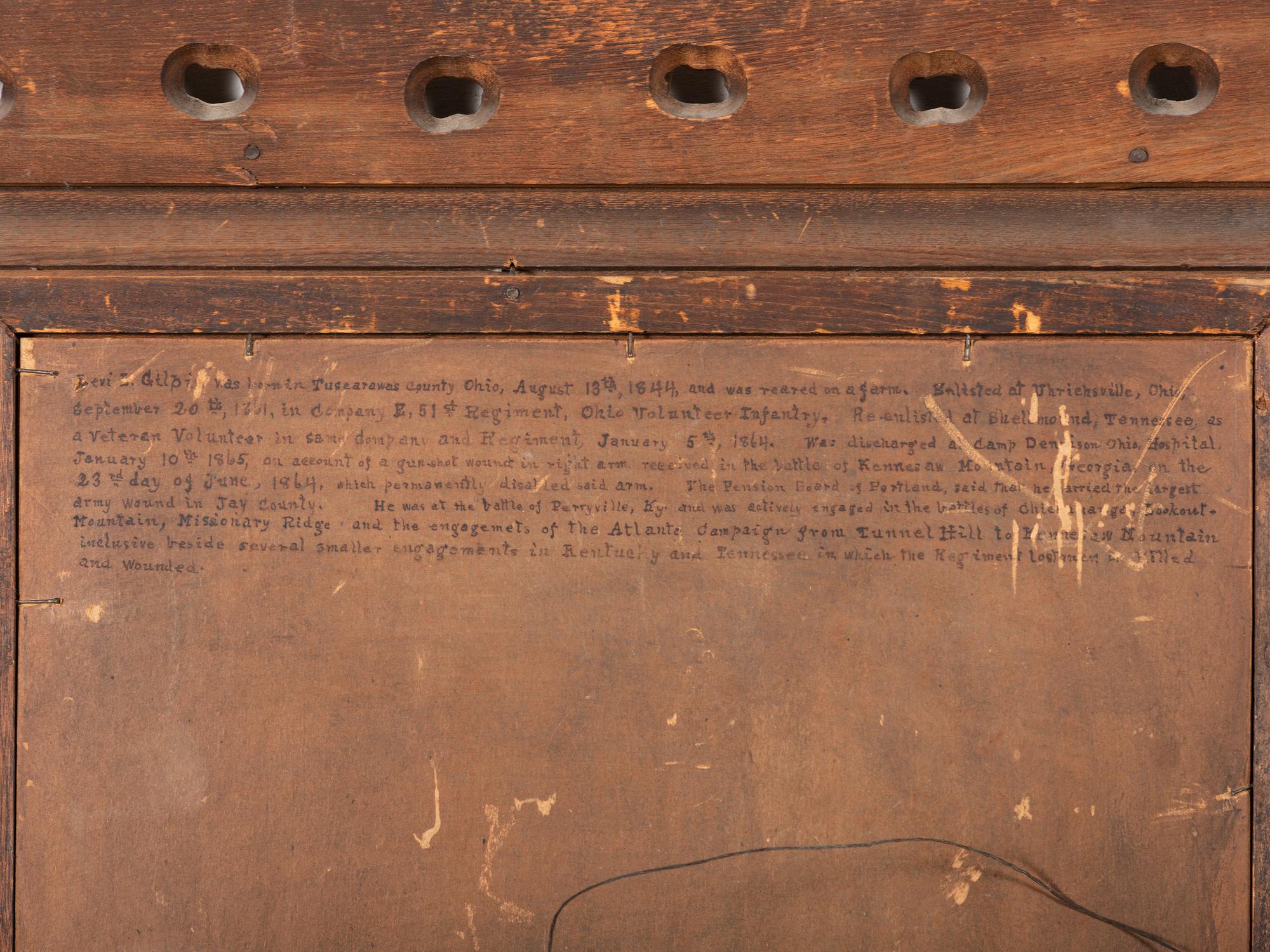 [CIVIL WAR] GILPIN, Levi L. (1844-1931). A group of 3 items identified to Corporal Levi L. Gilpin, 51st Ohio Volunteer Infantry, comprising: