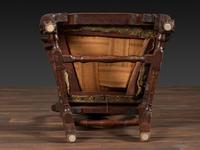 A Fine Queen Anne Shell-Carved Walnut Stretcher-Base Claw-and-Ball Foot Compass-Seat Side Chair