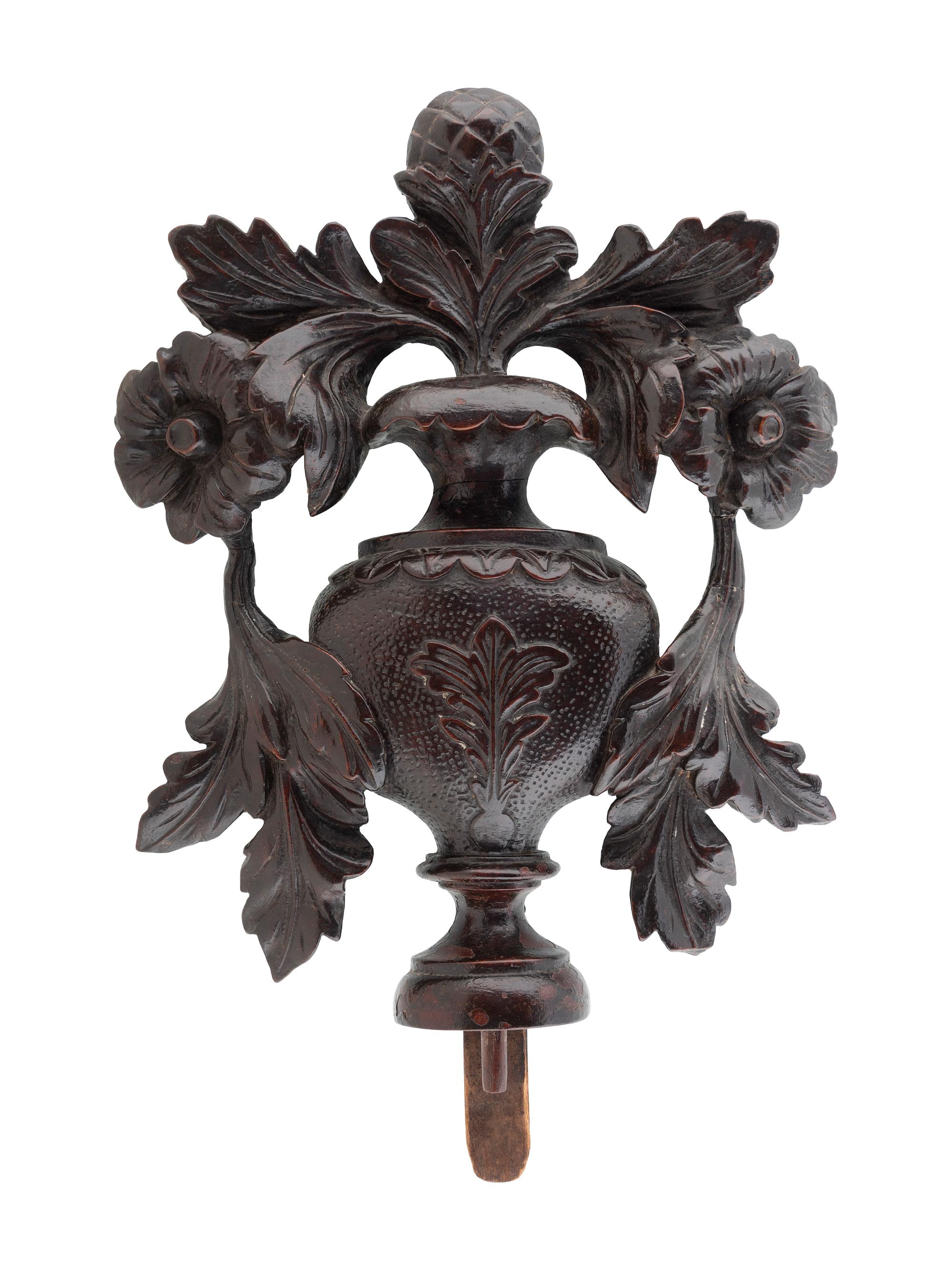 The Holcum Family Chippendale Pierce-Carved and Figured Mahogany Bonnet Top Chest-on-Chest