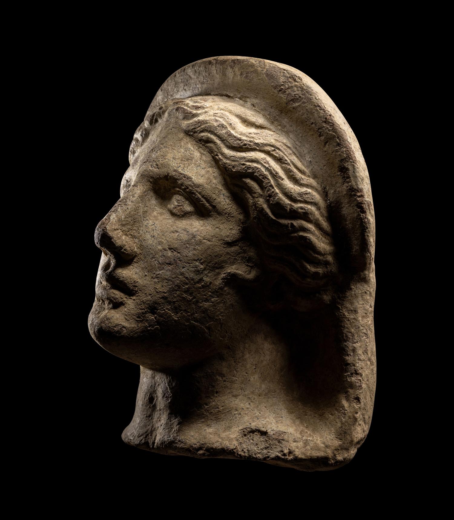 An Etruscan Terracotta Votive Female Head