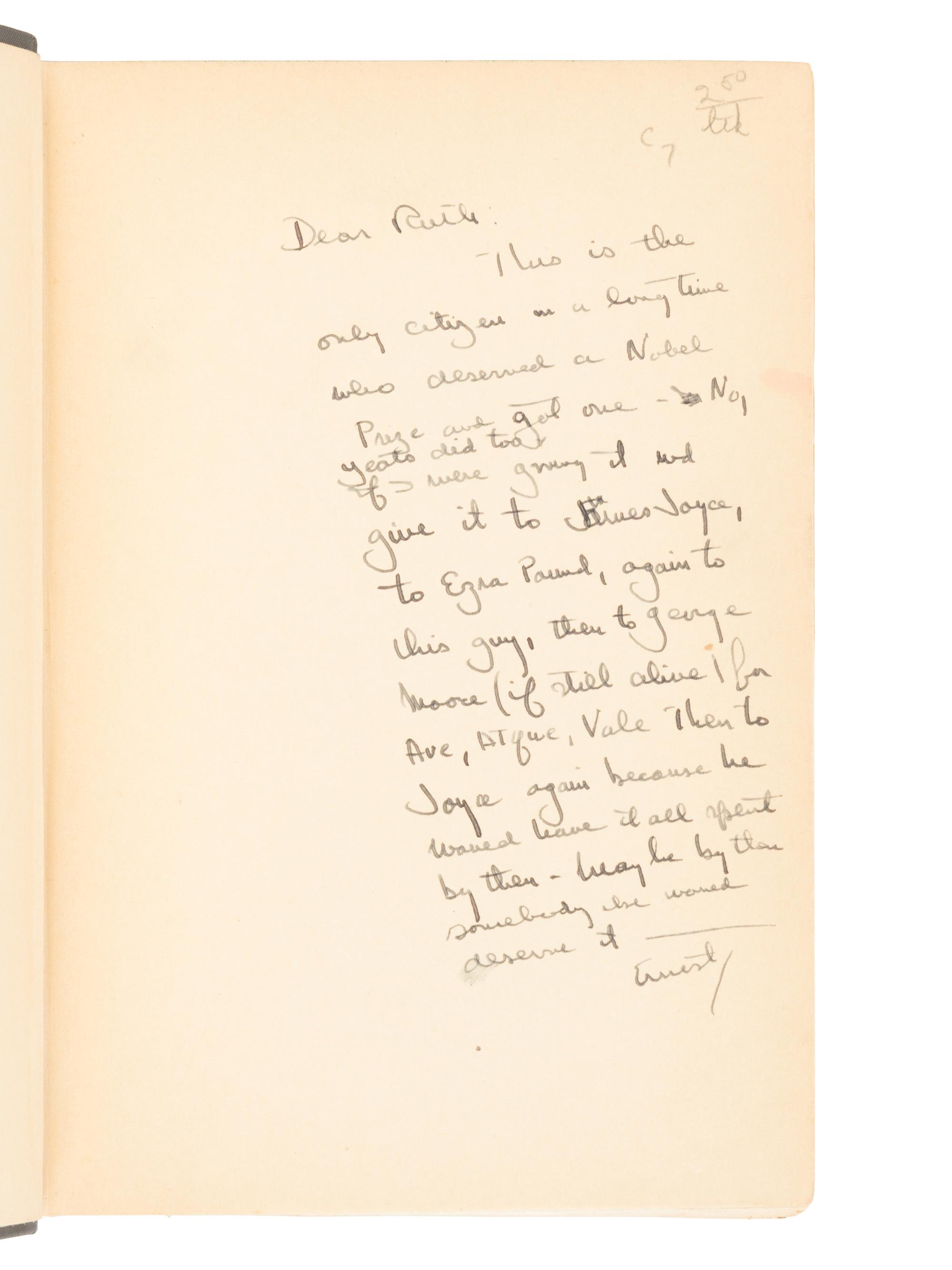 [HEMINGWAY, Ernest (1899-1961)]. MANN, Thomas (1875-1955). Death in Venice. New York: Alfred A. Knopf, 1929.