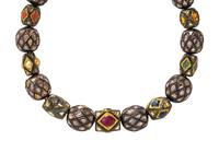 DIAMOND AND MULTIGEM BEAD NECKLACE