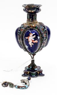A Viennese Enameled Vessel Height 7 1/4 inches. — 19TH/20TH CENTURY