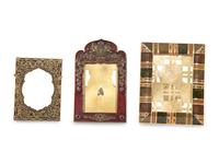 Three Jay Strongwater Enameled and Jeweled Easel Back Picture Frames