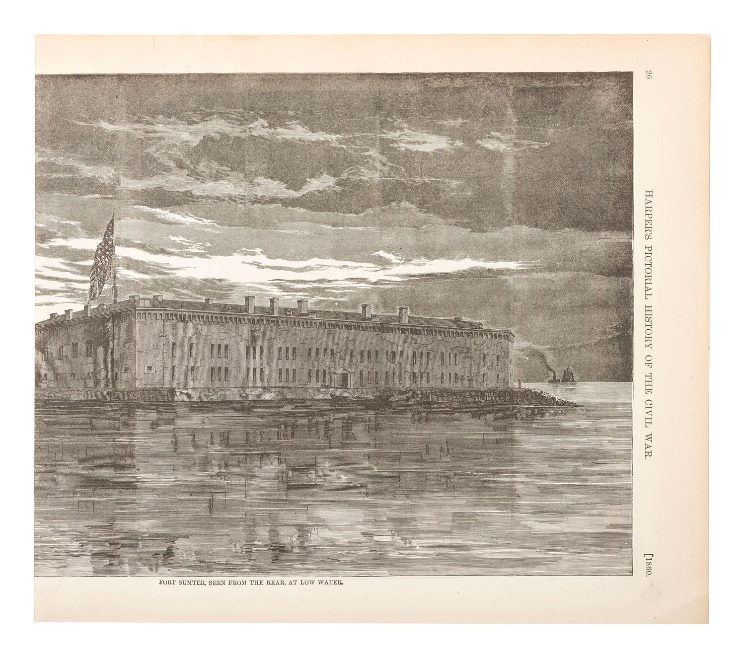 [CIVIL WAR -- FORT SUMTER]. Single sheet with signatures of Robert ANDERSON and his nine officers immediately before the First Battle of Fort Sumter. Fort Sumter, SC, 2 April 1861.