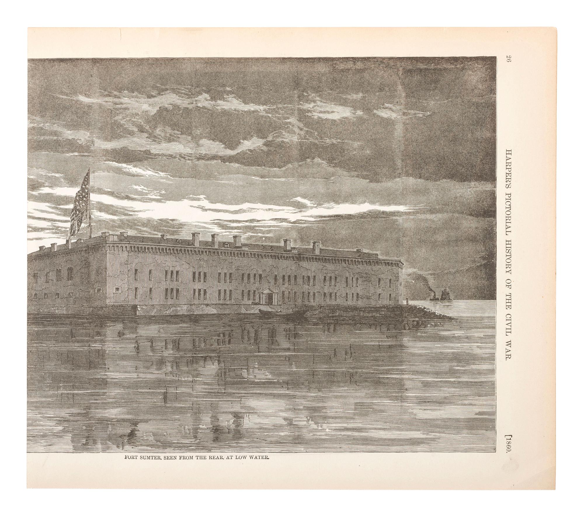 [CIVIL WAR -- FORT SUMTER]. Single sheet with signatures of Robert ANDERSON and his nine officers immediately before the First Battle of Fort Sumter. Fort Sumter, SC, 2 April 1861.