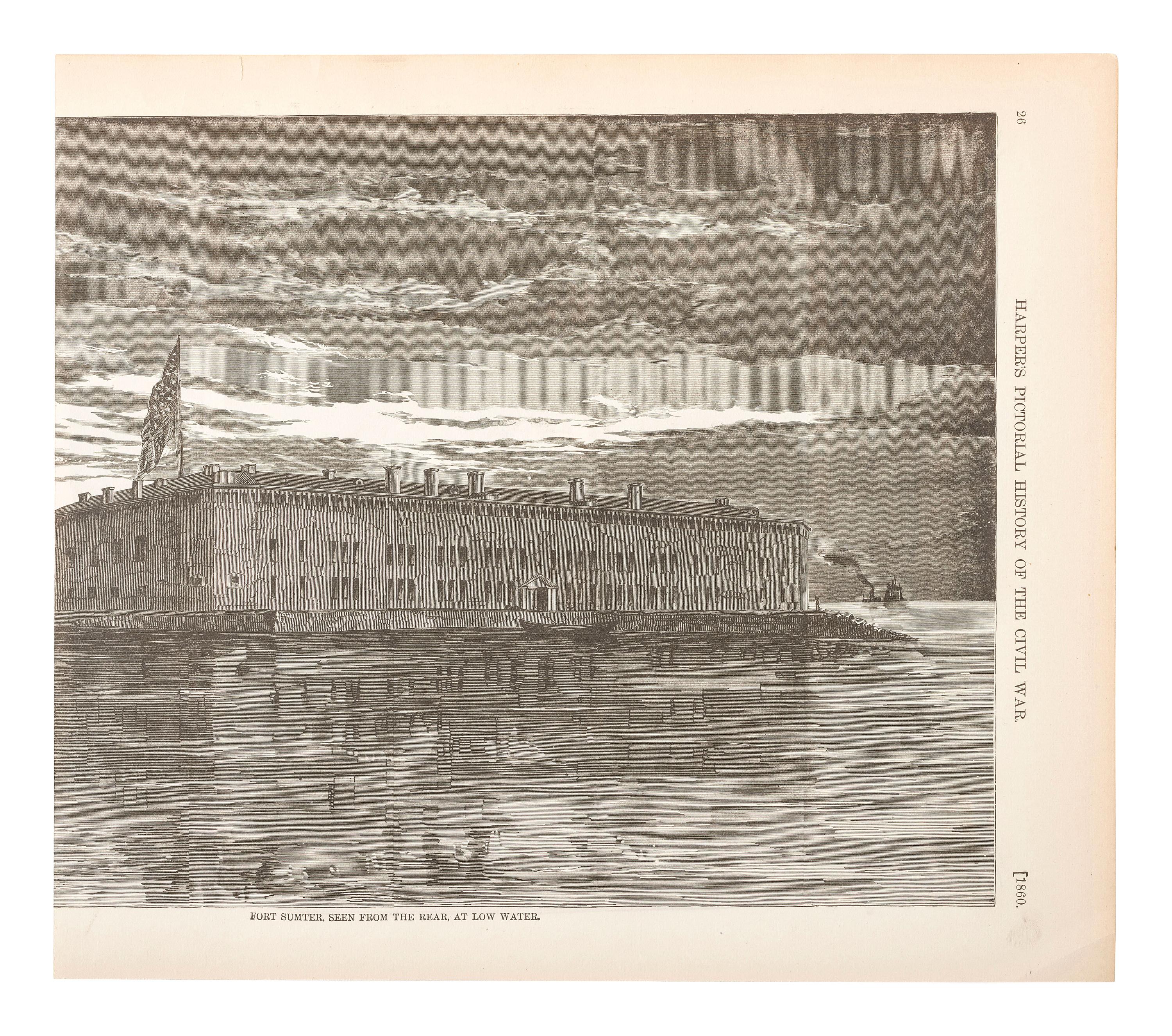 [CIVIL WAR -- FORT SUMTER]. Single sheet with signatures of Robert ANDERSON and his nine officers immediately before the First Battle of Fort Sumter. Fort Sumter, SC, 2 April 1861.