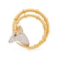 TIFFANY & CO., SCHLUMBERGER, DIAMOND AND RUBY IBEX BROOCH