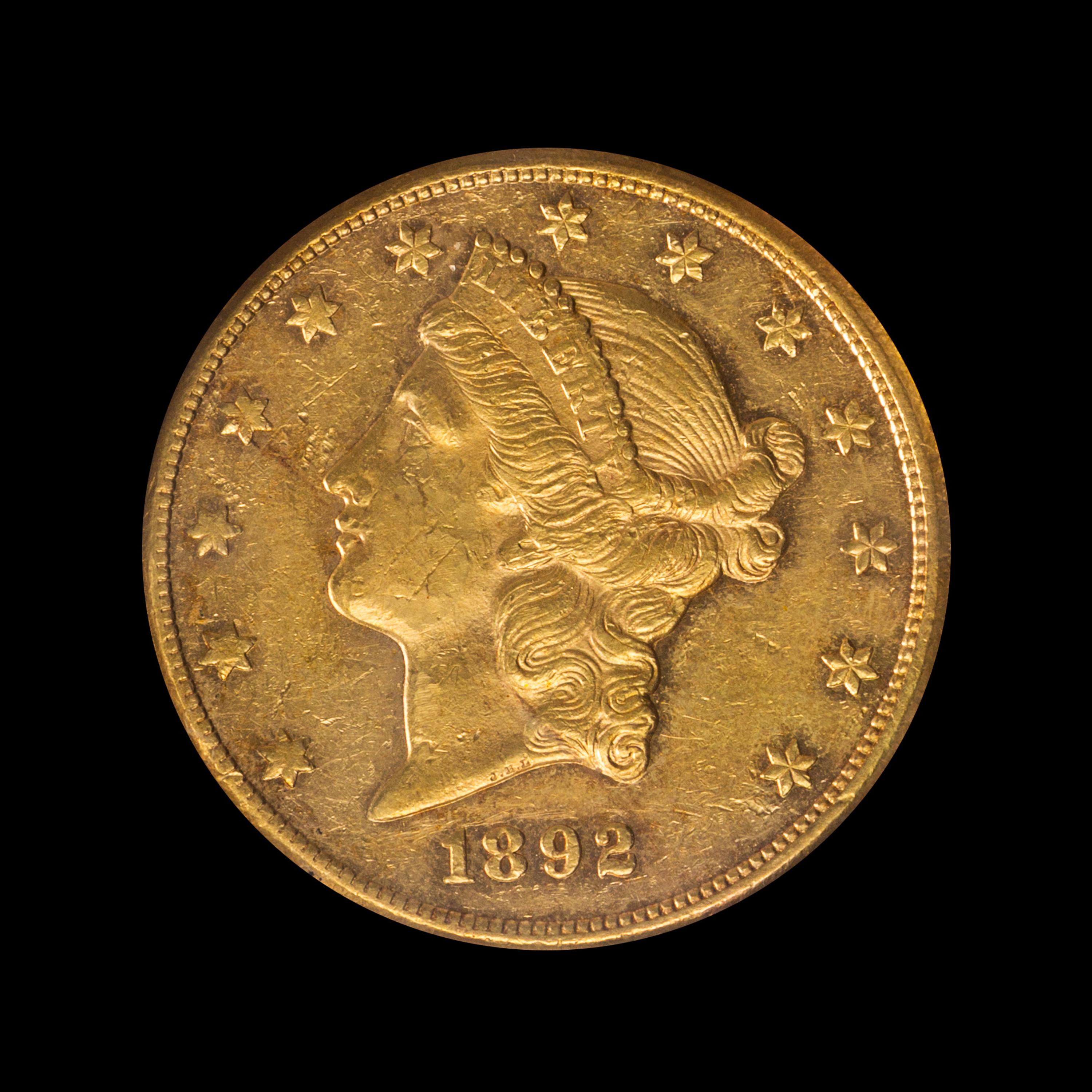 A United States 1892-CC Liberty Head $20 Gold Coin