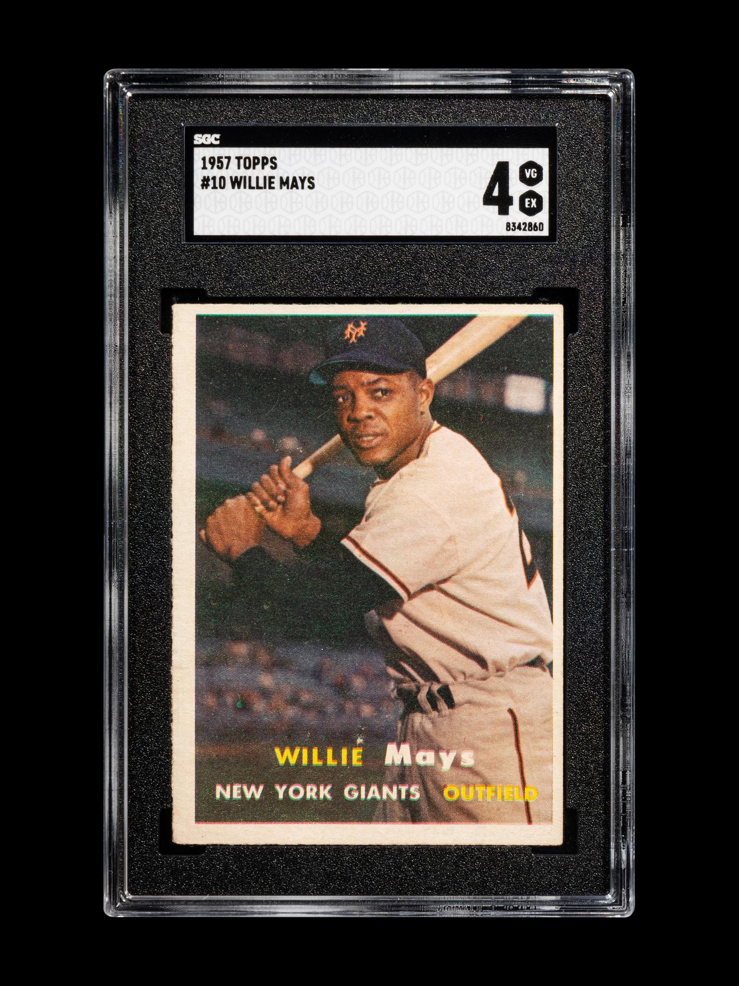A 1957 Topps Willie Mays Baseball Card No. 10 (SGC 4 VG/EX)