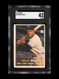 A 1957 Topps Willie Mays Baseball Card No. 10 (SGC 4 VG/EX)