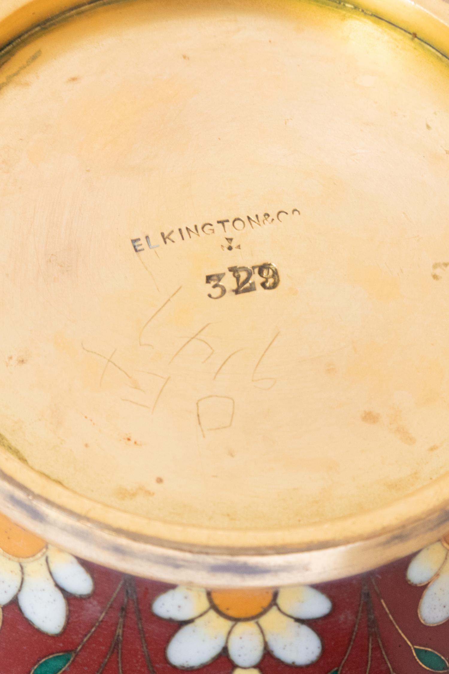 An Elkington & Co. Enameled Bronze Urn
