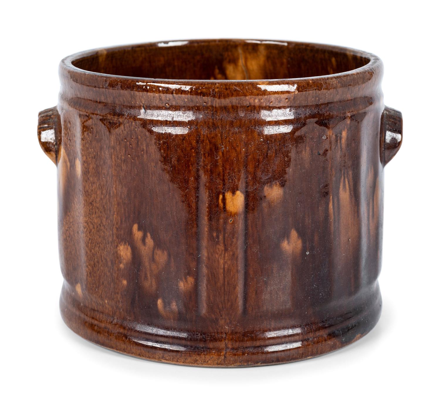 Five Yellow Ware Vessels in Bennington Style Glaze