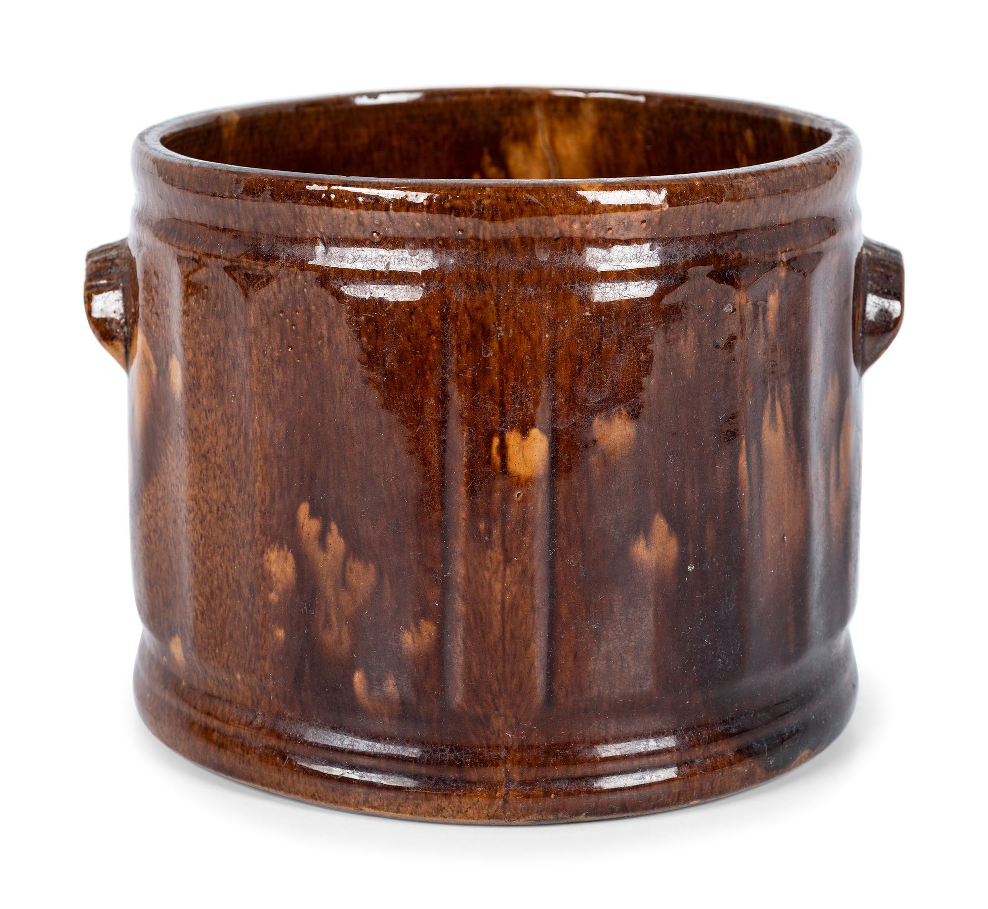 Five Yellow Ware Vessels in Bennington Style Glaze