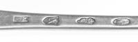 An Irish George III Silver Serving Spoon, Michael Keating I, Dublin, 1794, having an Old English handle with a downturned end.