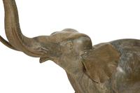 A Pair of Patinated Bronze Elephants