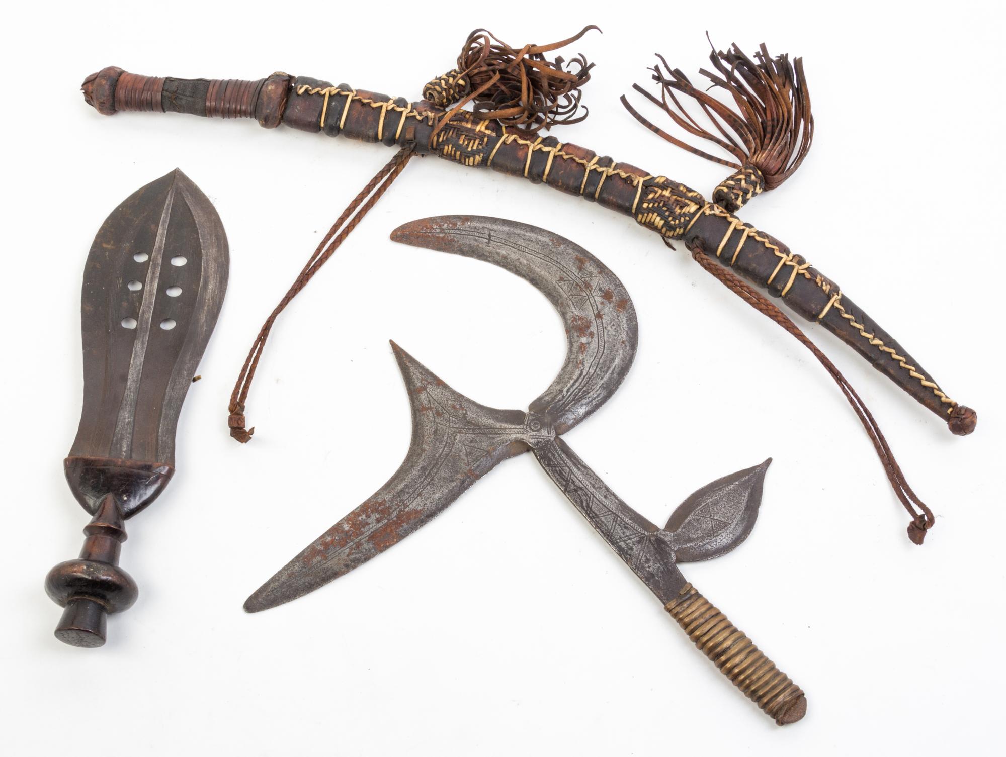 A Group of Three Weapons Length of longest 26 1/4 inches.