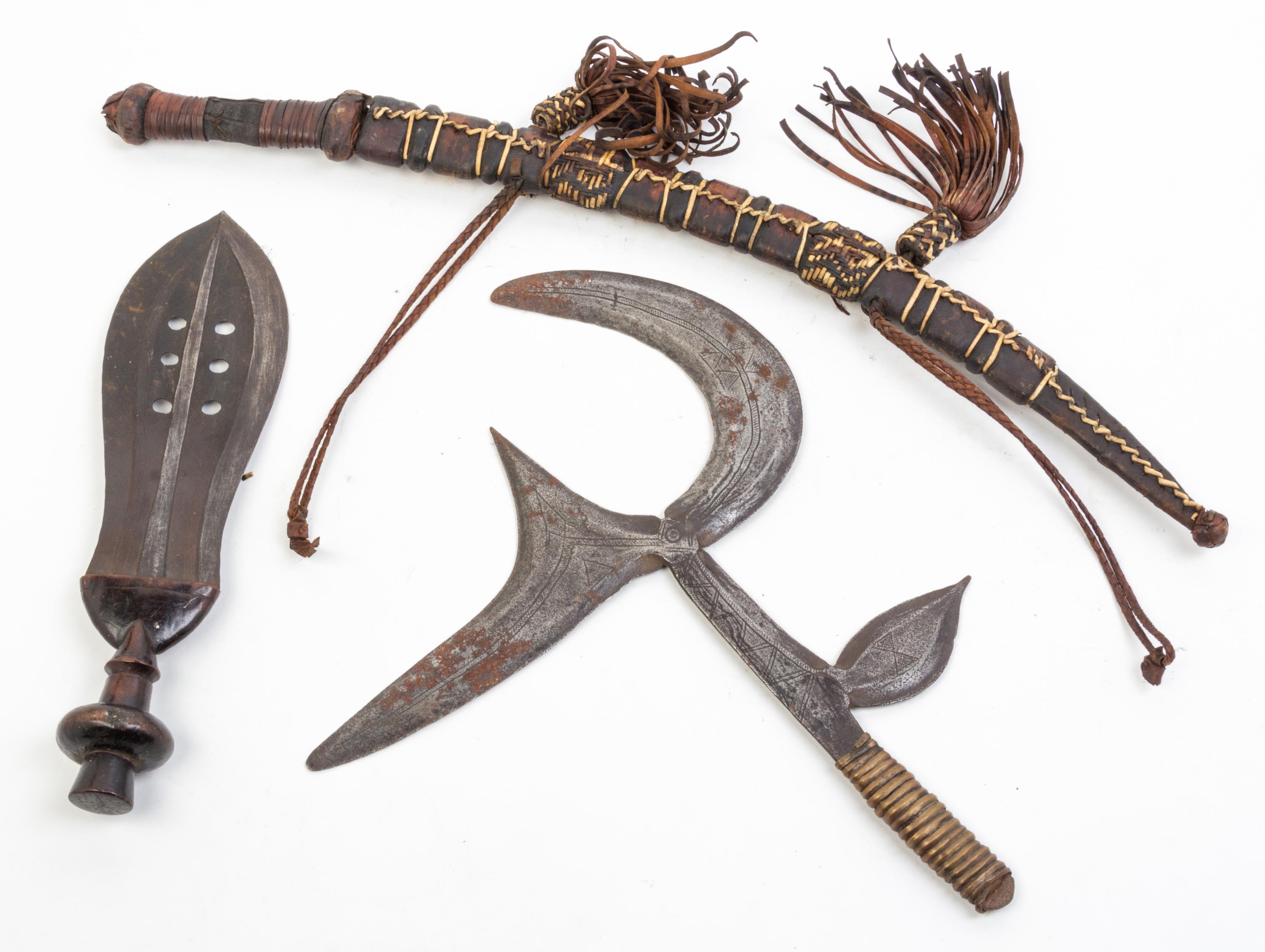 A Group of Three Weapons Length of longest 26 1/4 inches.