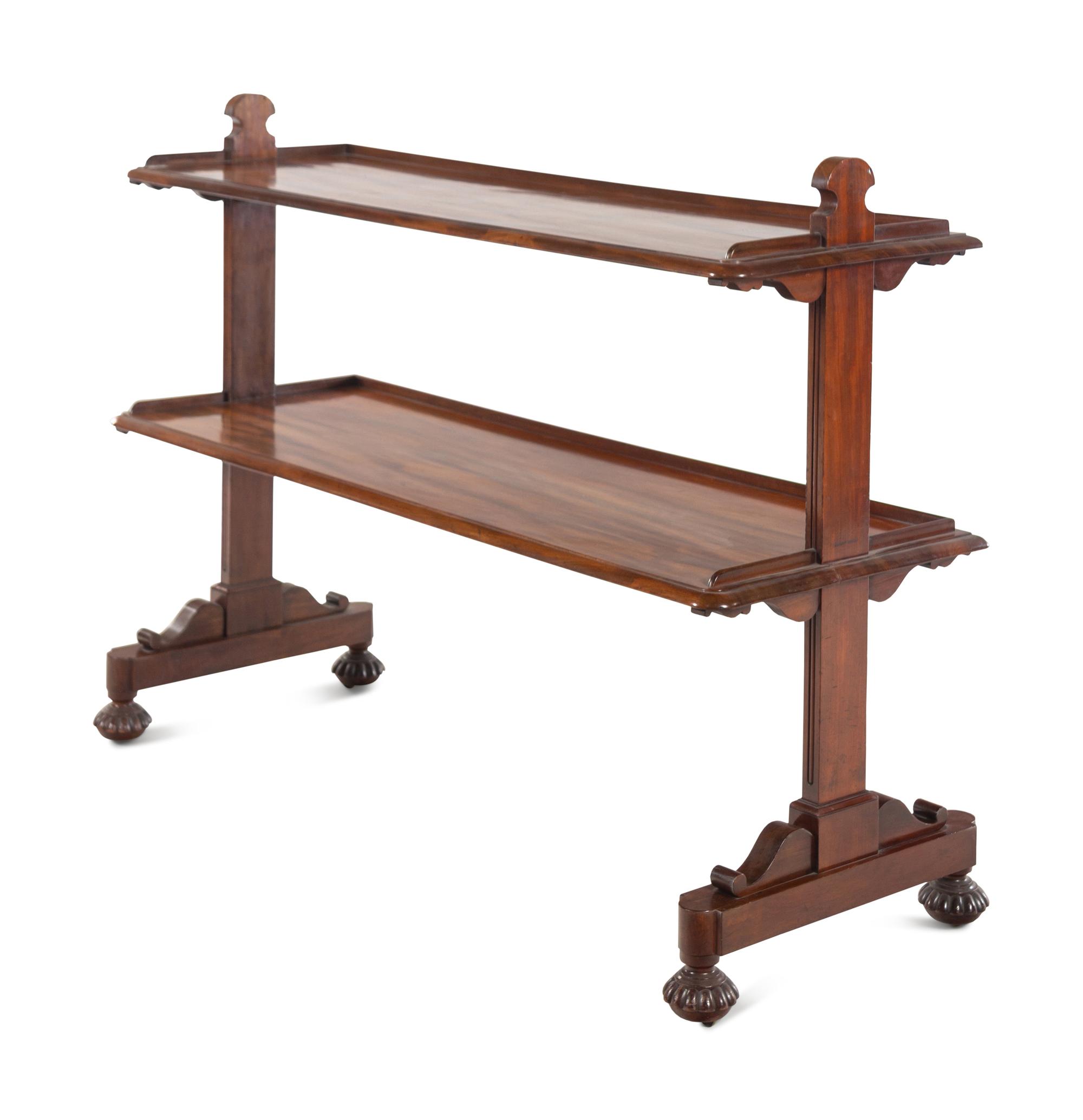 A Regency Mahogany Two-Tier Bookshelf by Gillows of Lancaster and London
