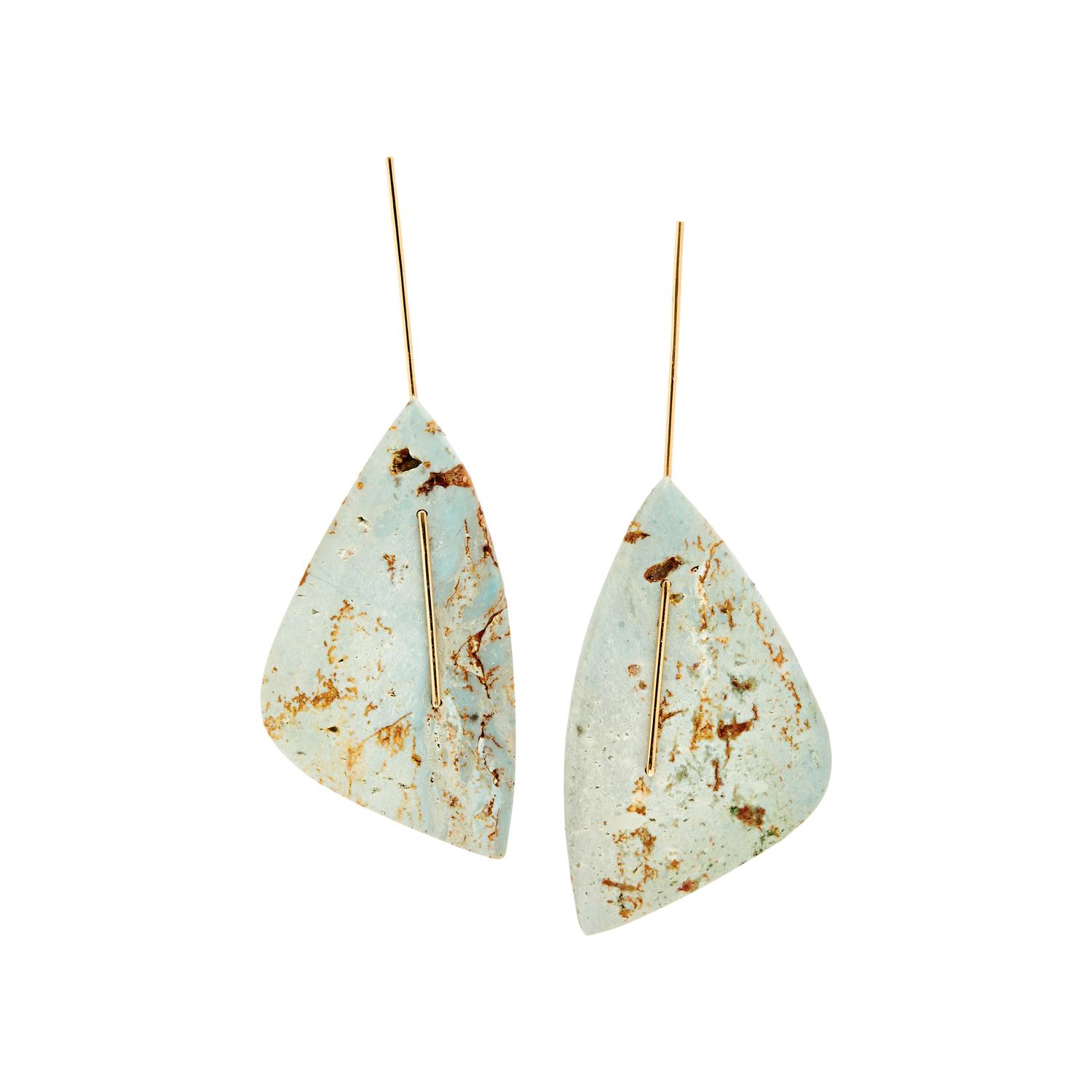 KATHLEEN WHITAKER, TWO PAIRS OF YELLOW GOLD AND GEMSTONE PENDANT EARRINGS