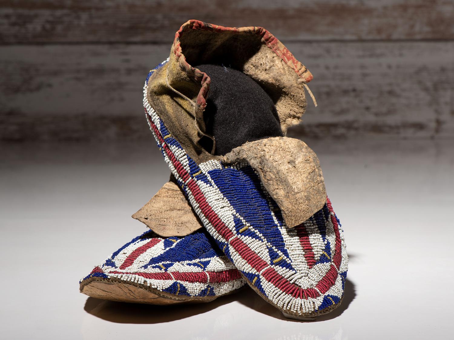 Sioux Beaded Hide Moccasins