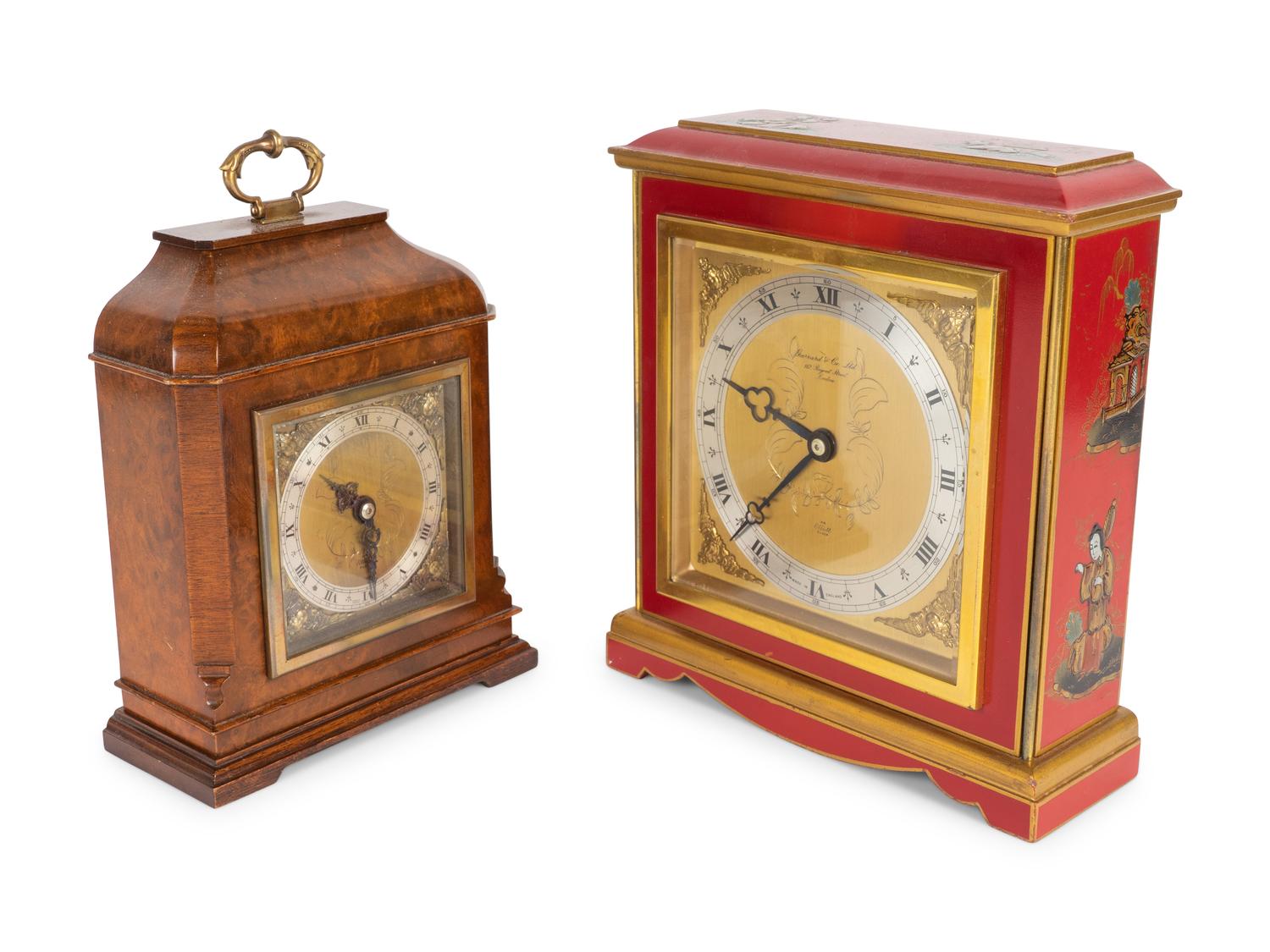 Two Elliott Clocks Retailed by Garrard and Company