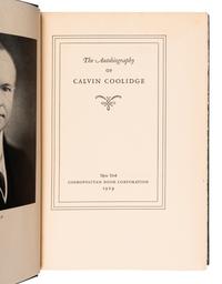 COOLIDGE, Calvin (1872-1933). Autobiography. New York: The Cosmopolitan Book Company, 1929.