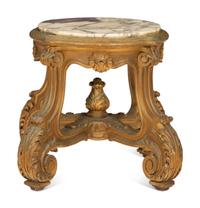 An Italian Giltwood Low Marble-Top Table