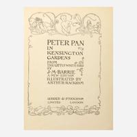 [Children's & Illustrated] [Rackham, Arthur] Barrie. J.M. Peter Pan in Kensington Gardens...