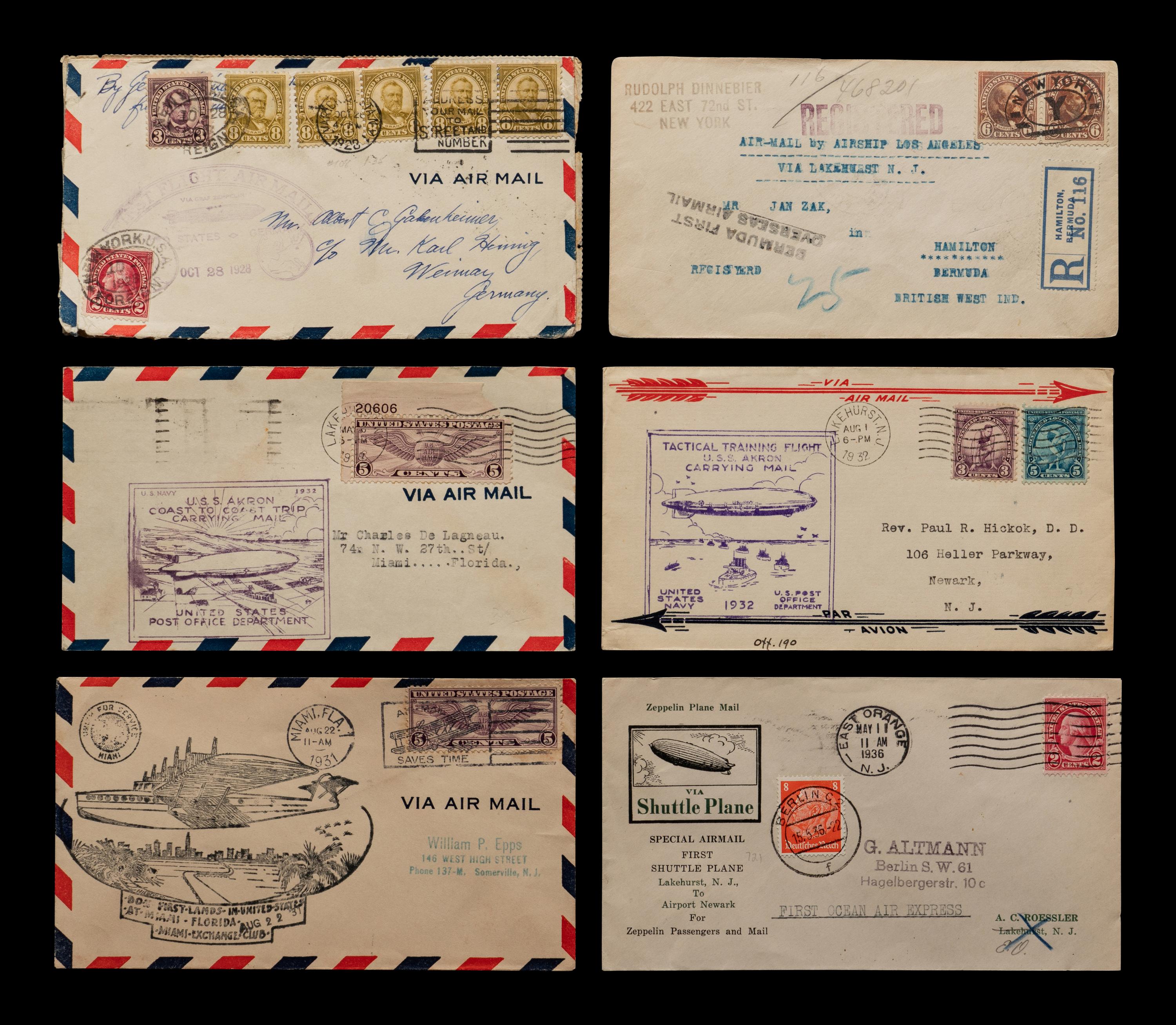 [FLIGHT COVERS] A Collection of United States Dispatched Zeppelin Flight Covers