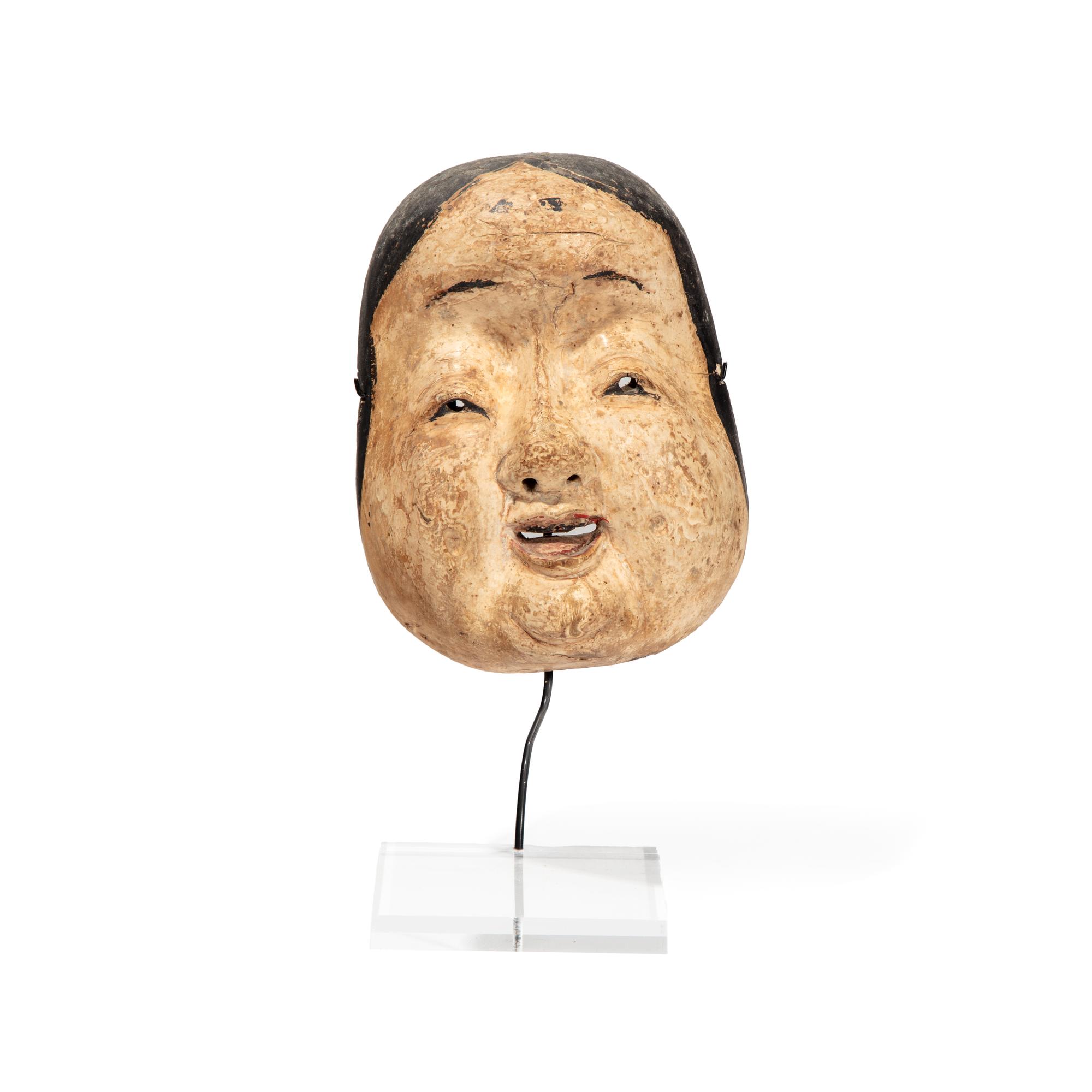 A Small Japanese Painted Noh Mask of a Young Girl