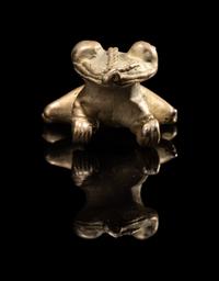 A Veraguas or Diquis Gold Frog Pendant
