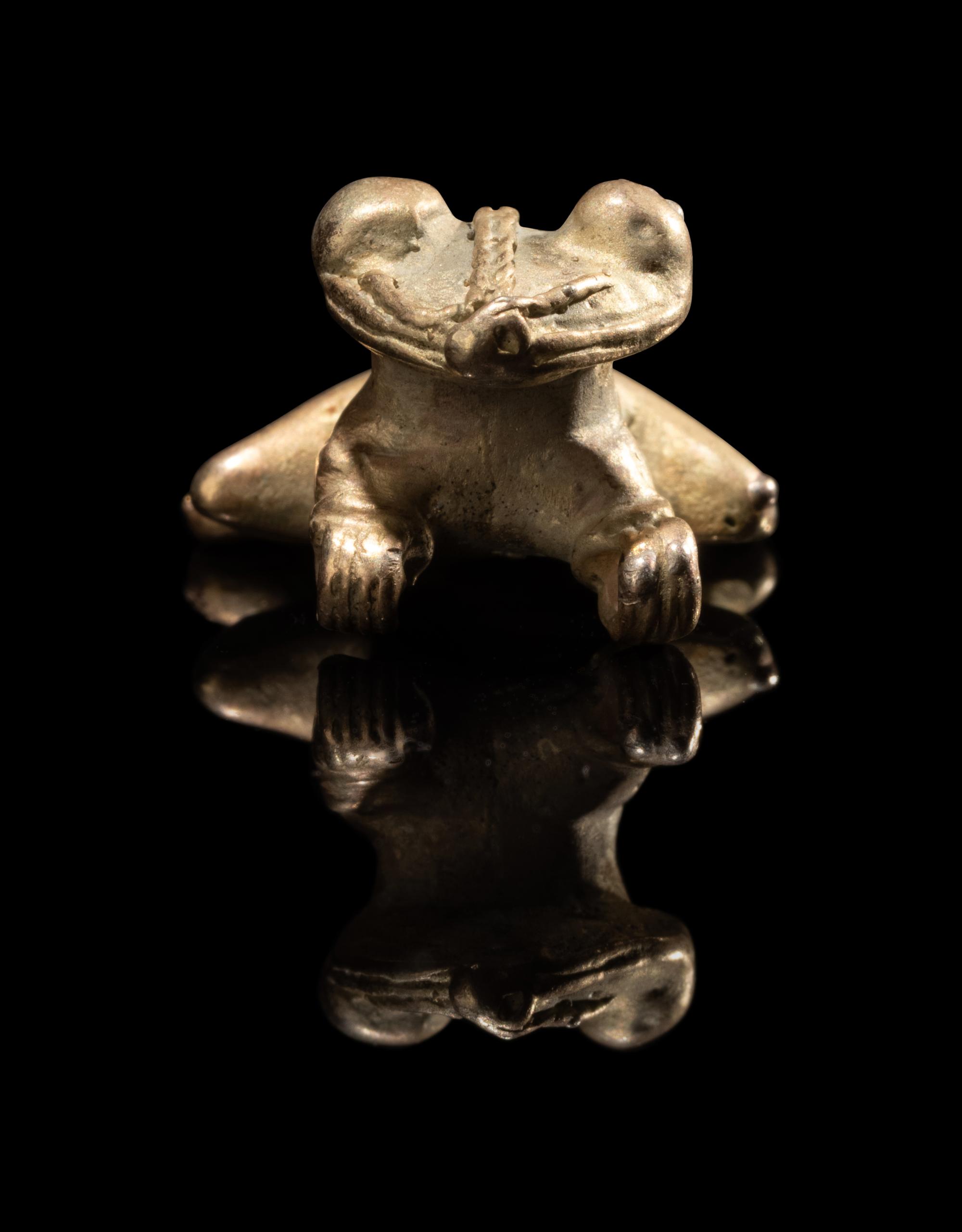 A Veraguas or Diquis Gold Frog Pendant