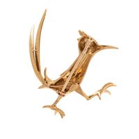 FRENCH, YELLOW GOLD ROADRUNNER BROOCH