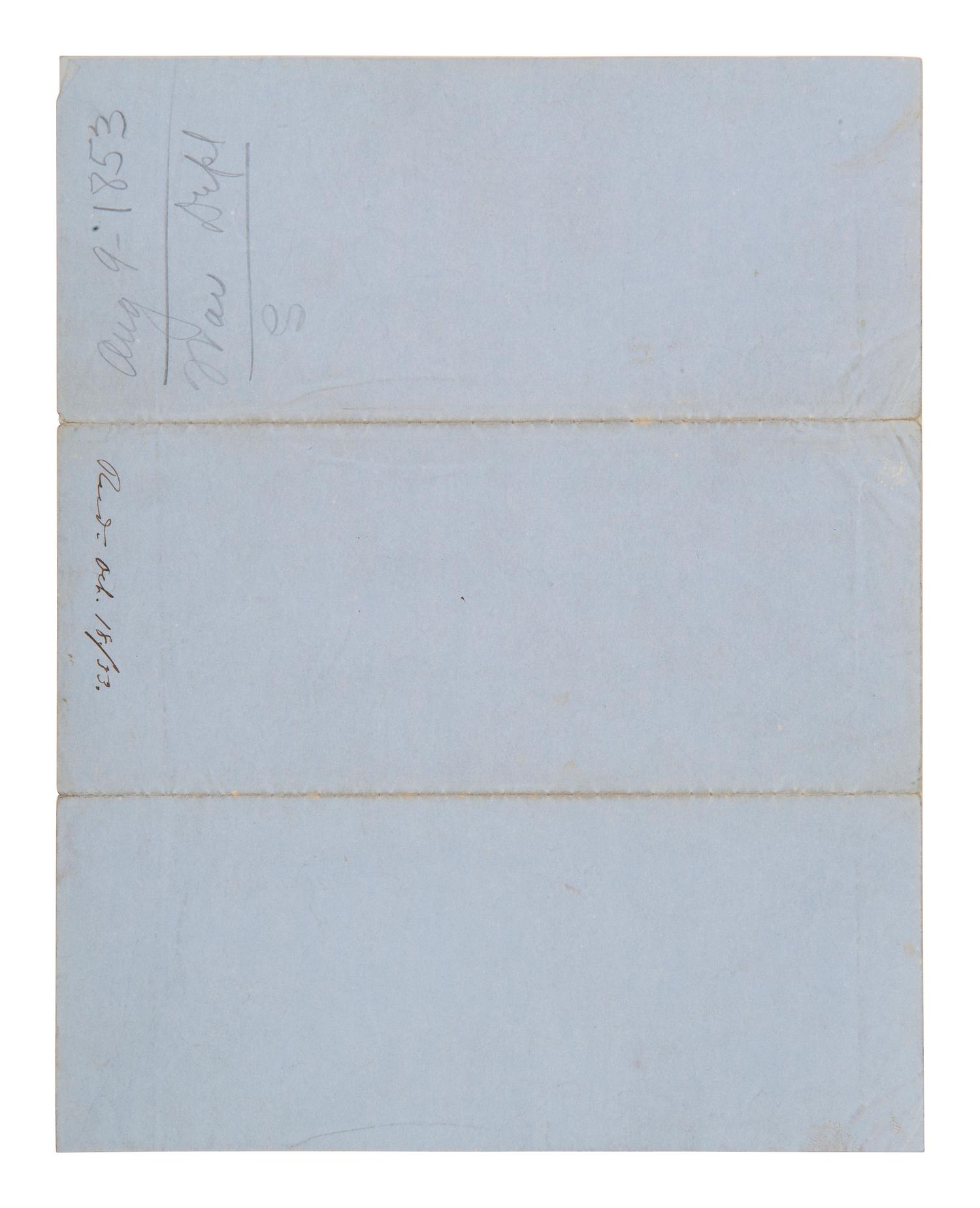 DAVIS, Jefferson (1808-1889). Partly printed document accomplished in manuscript signed ("Jeffer Davis"), as US Secretary of War. Washington, DC, 9 August 1853. SECRETARY OF WAR JEFFERSON DAVIS PROMOTES ULYSSES S. GRANT TO RANK OF CAPTAIN.