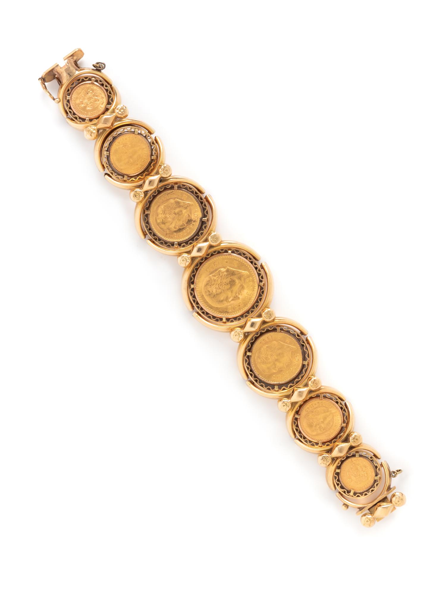 YELLOW GOLD COIN BRACELET
