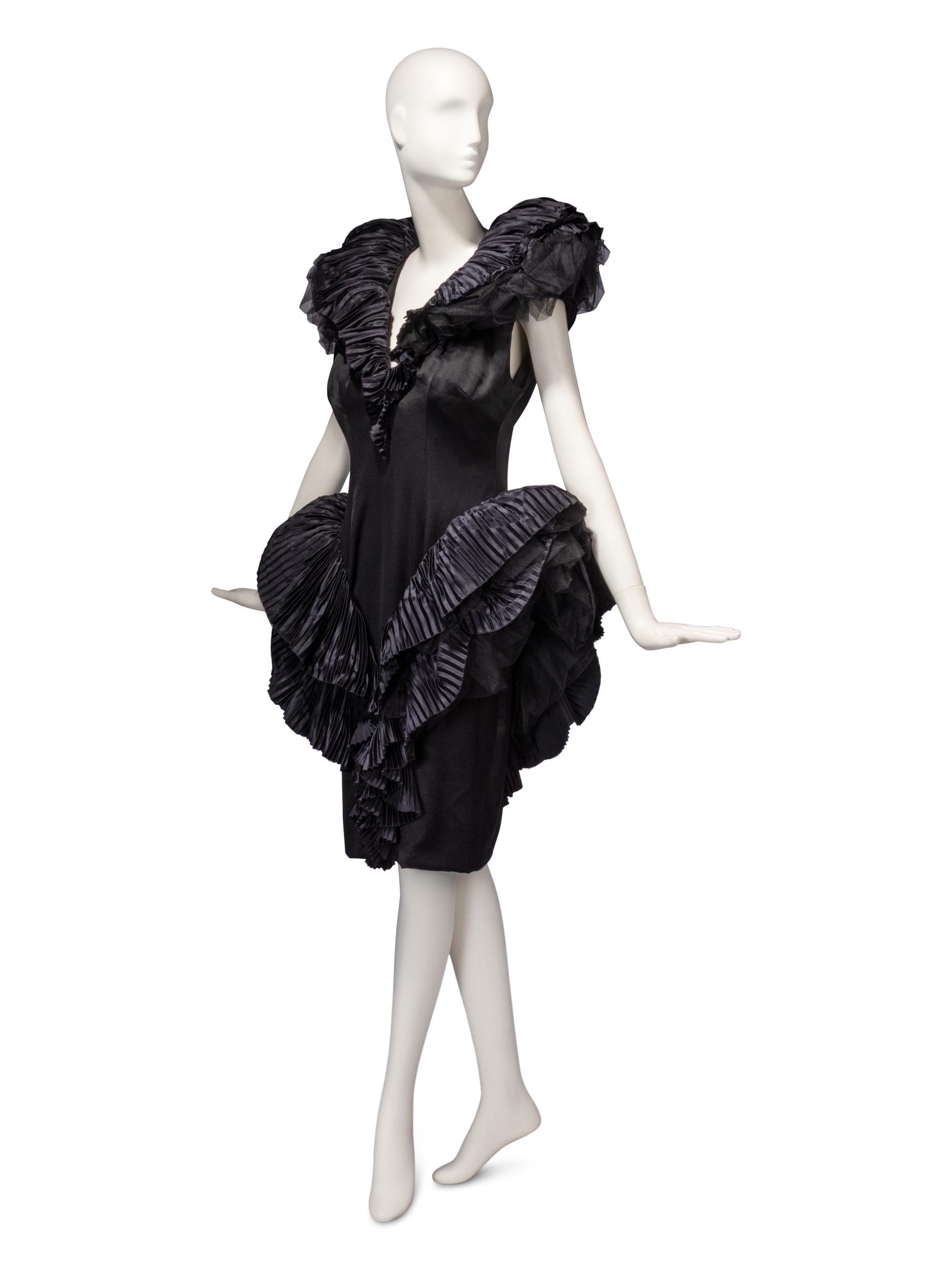 Attributed to Loris Azzaro Haute Couture, Structured Black Dress