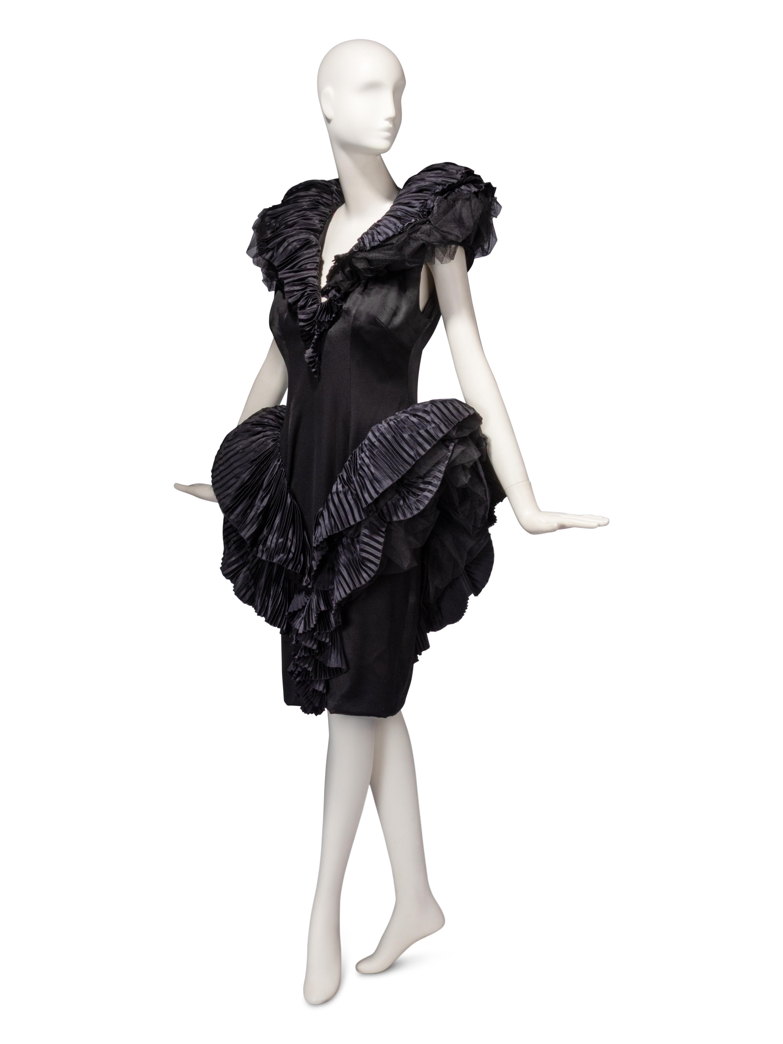 Attributed to Loris Azzaro Haute Couture, Structured Black Dress