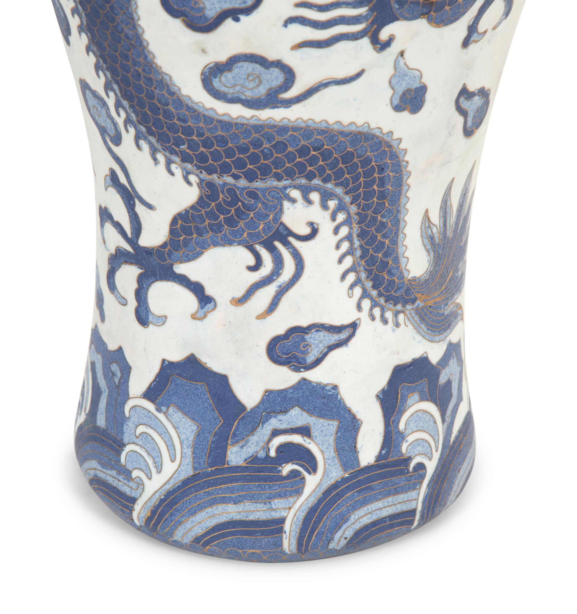 A Pair of Chinese Ming Style Cloisonne Vases