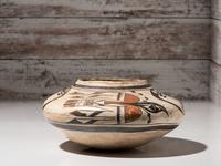 Polychrome Pottery Bowl, with Avian Designs