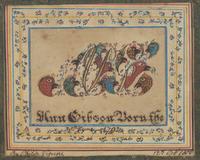 American School 18th Century, "Ann Gibson 1792" Presentation Drawing, Dated "1800"